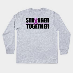 Stronger Together - Purple Ribbon Kids Long Sleeve T-Shirt